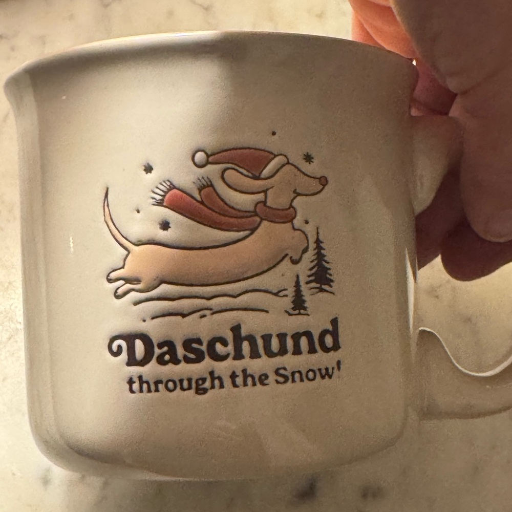 Life Is Good Cream Dachshund Mug